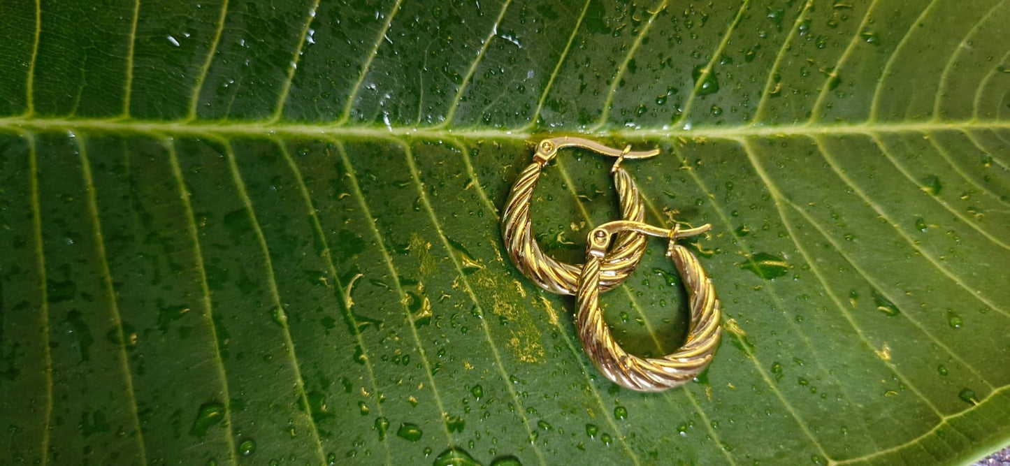 Gold-Tone Twisted Hoop Earrings