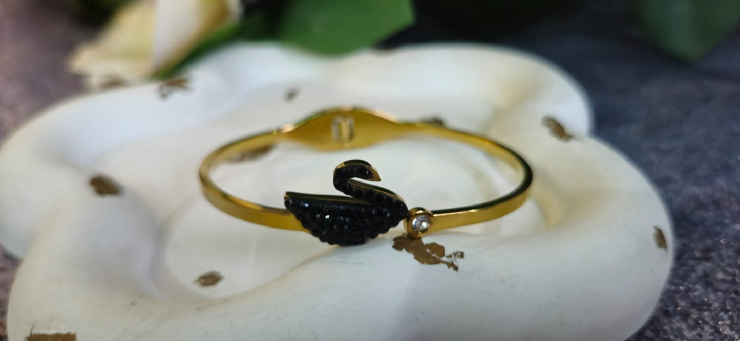 Black Swan Crystal Gold Handcuff