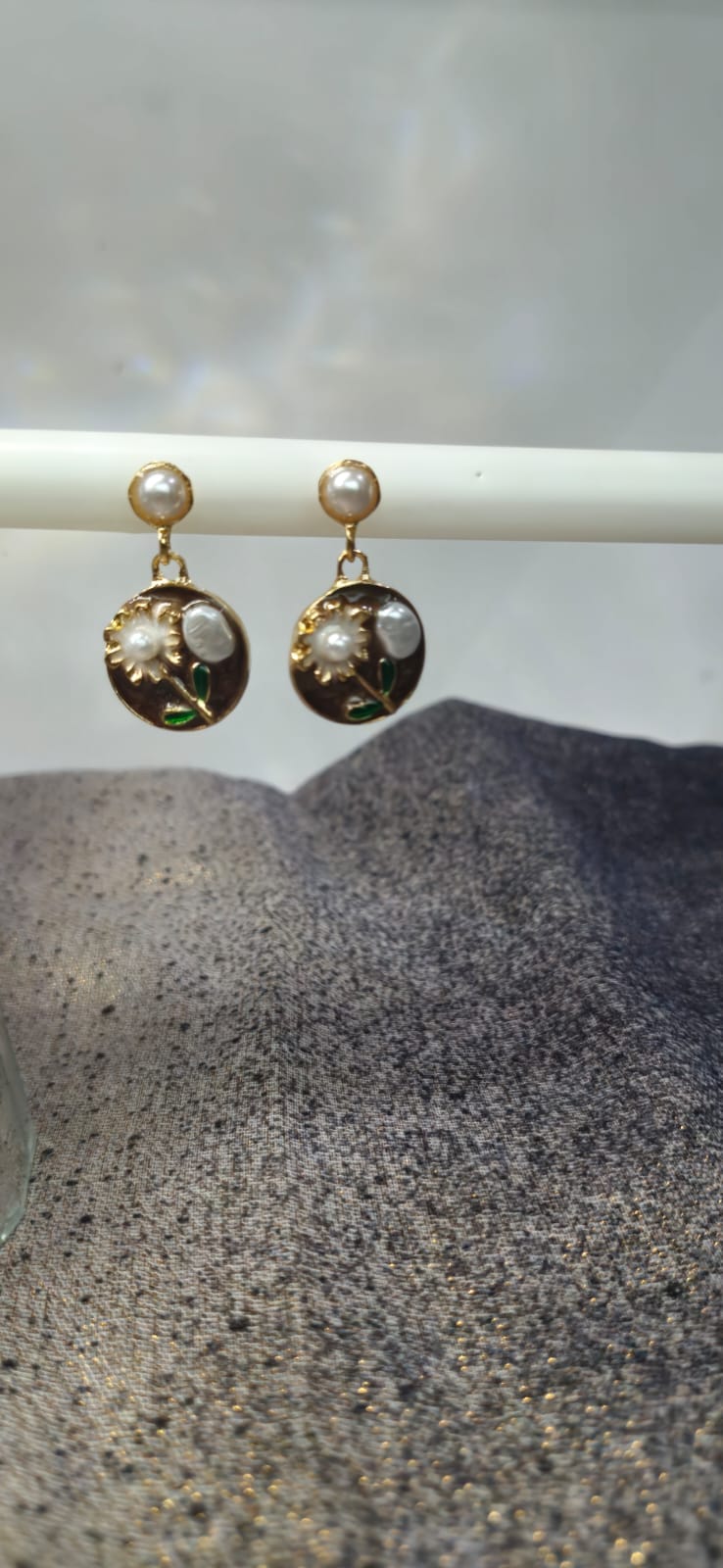 Floral Pearl Drop Earrings