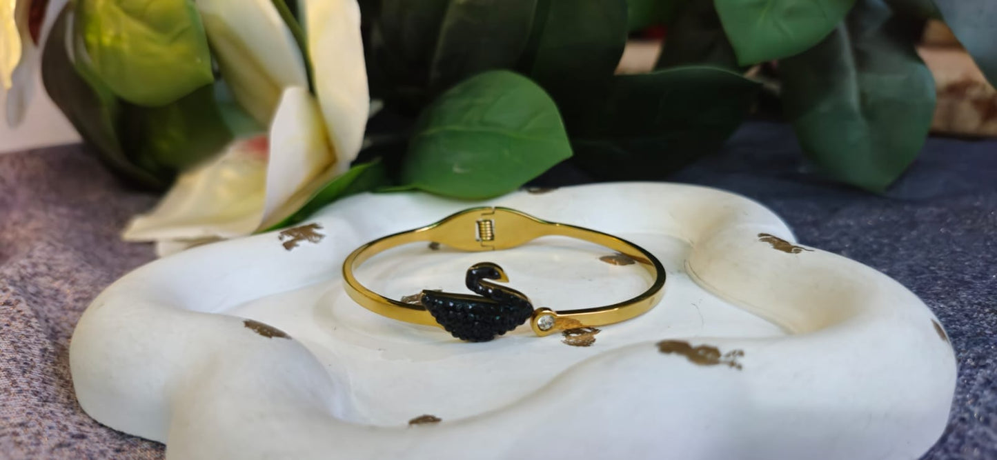 Black Swan Crystal Gold Handcuff
