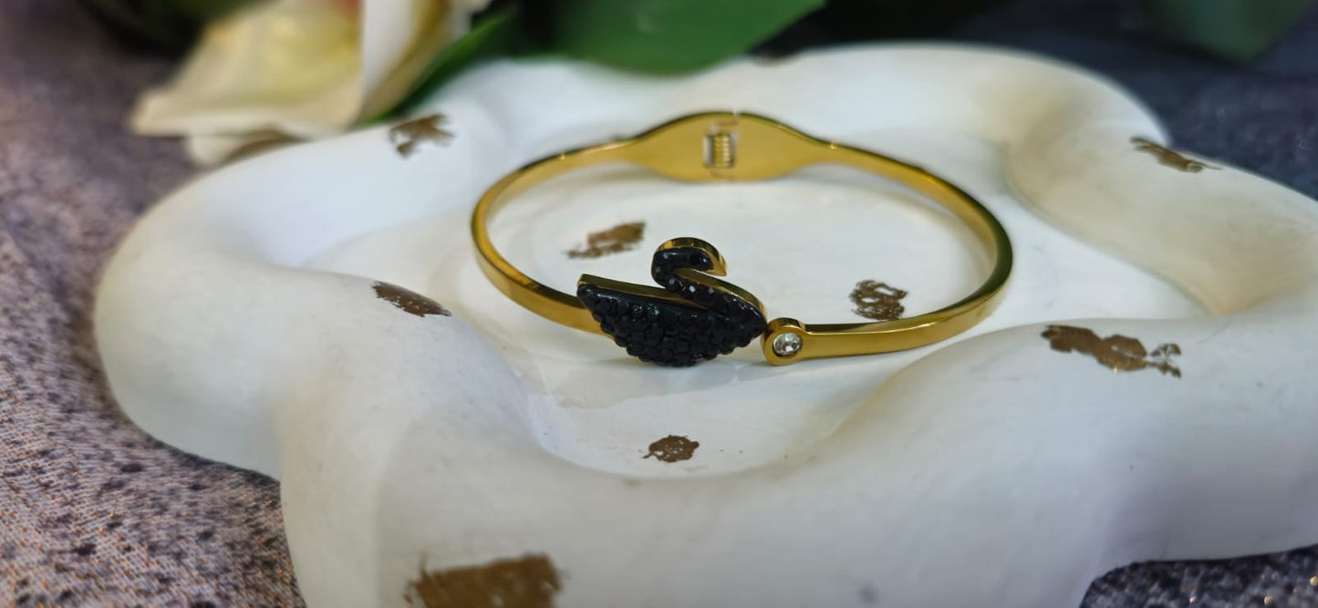 Black Swan Crystal Gold Handcuff