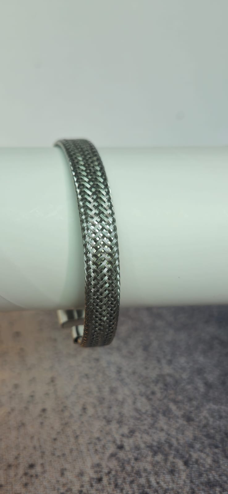 Premium Woven Mesh Silver Handcuff