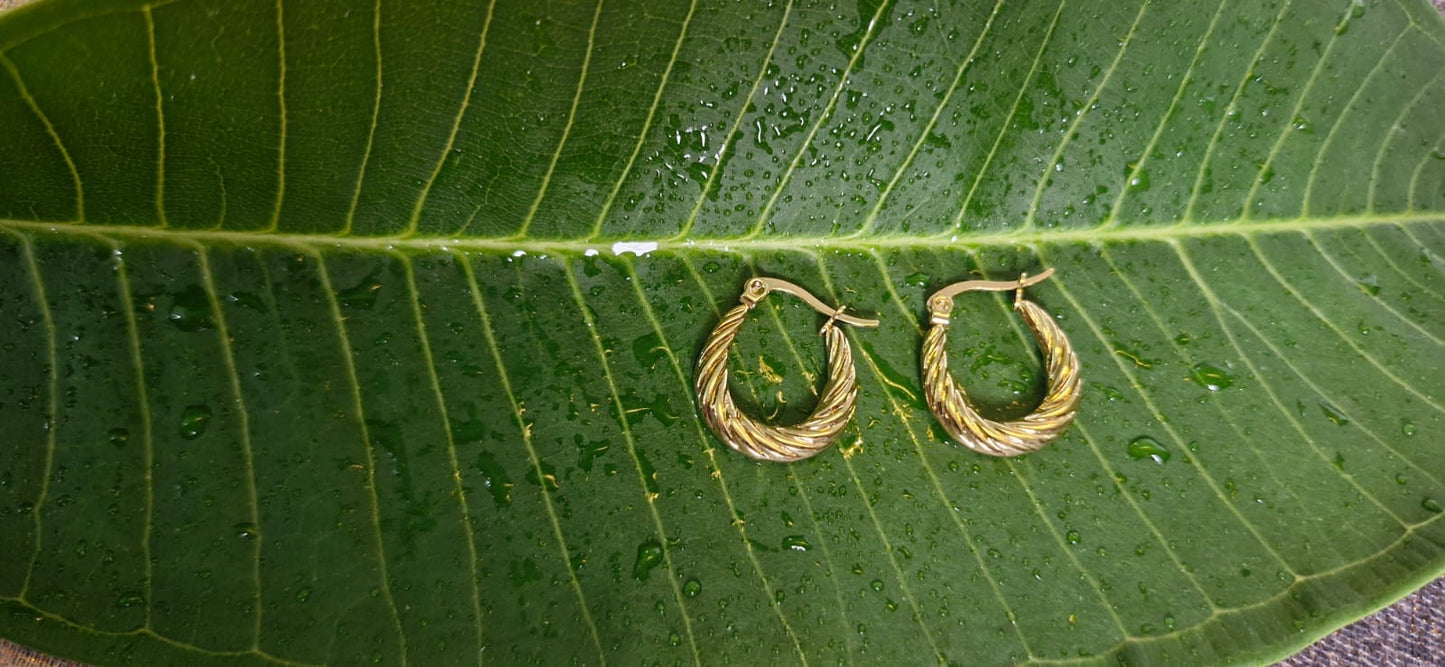 Gold-Tone Twisted Hoop Earrings