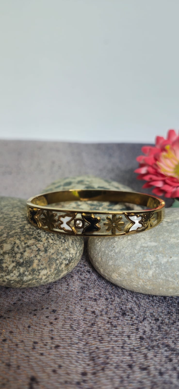 Luxury Gold-Tone Butterfly & Floral Handcuff