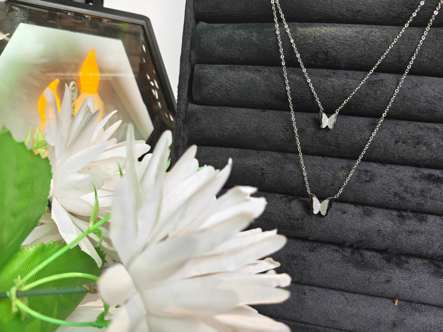 Elegant Butterfly Silver Pendant Necklace