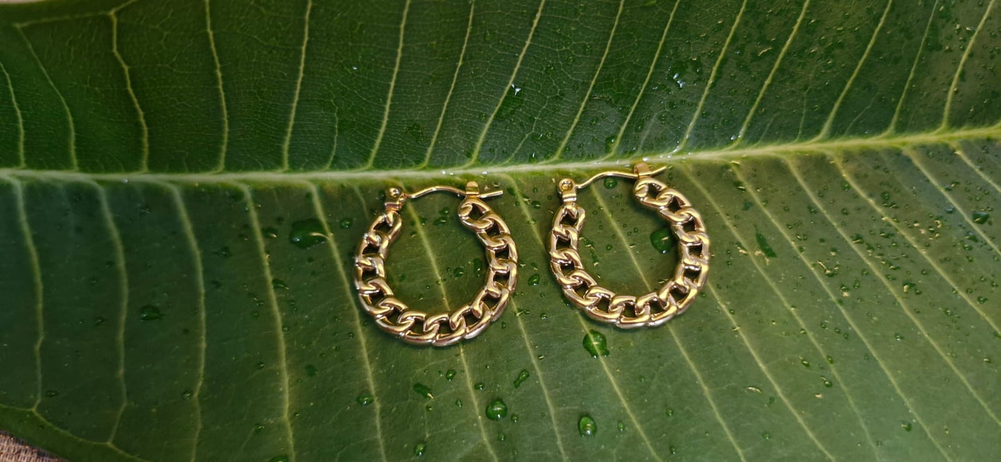 Gold-Tone Chunky Hoop Earrings