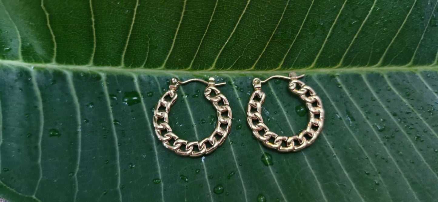 Gold-Tone Chunky Hoop Earrings
