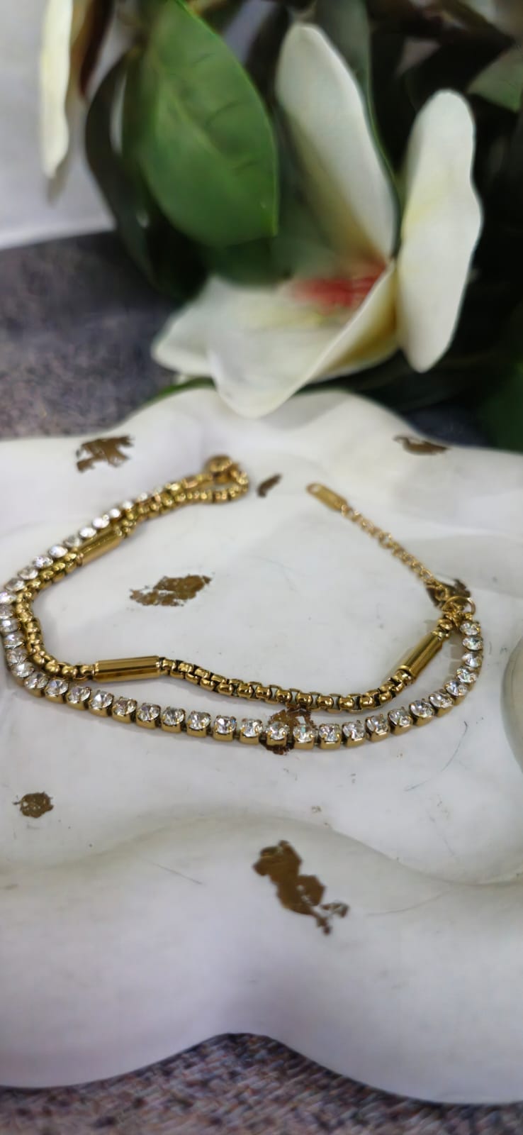 Double Layer Crystal Tennis Bracelet