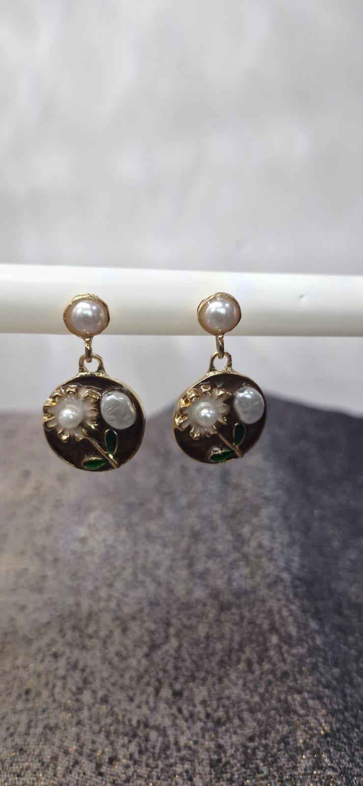 Floral Pearl Drop Earrings
