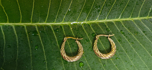 Gold-Tone Twisted Hoop Earrings