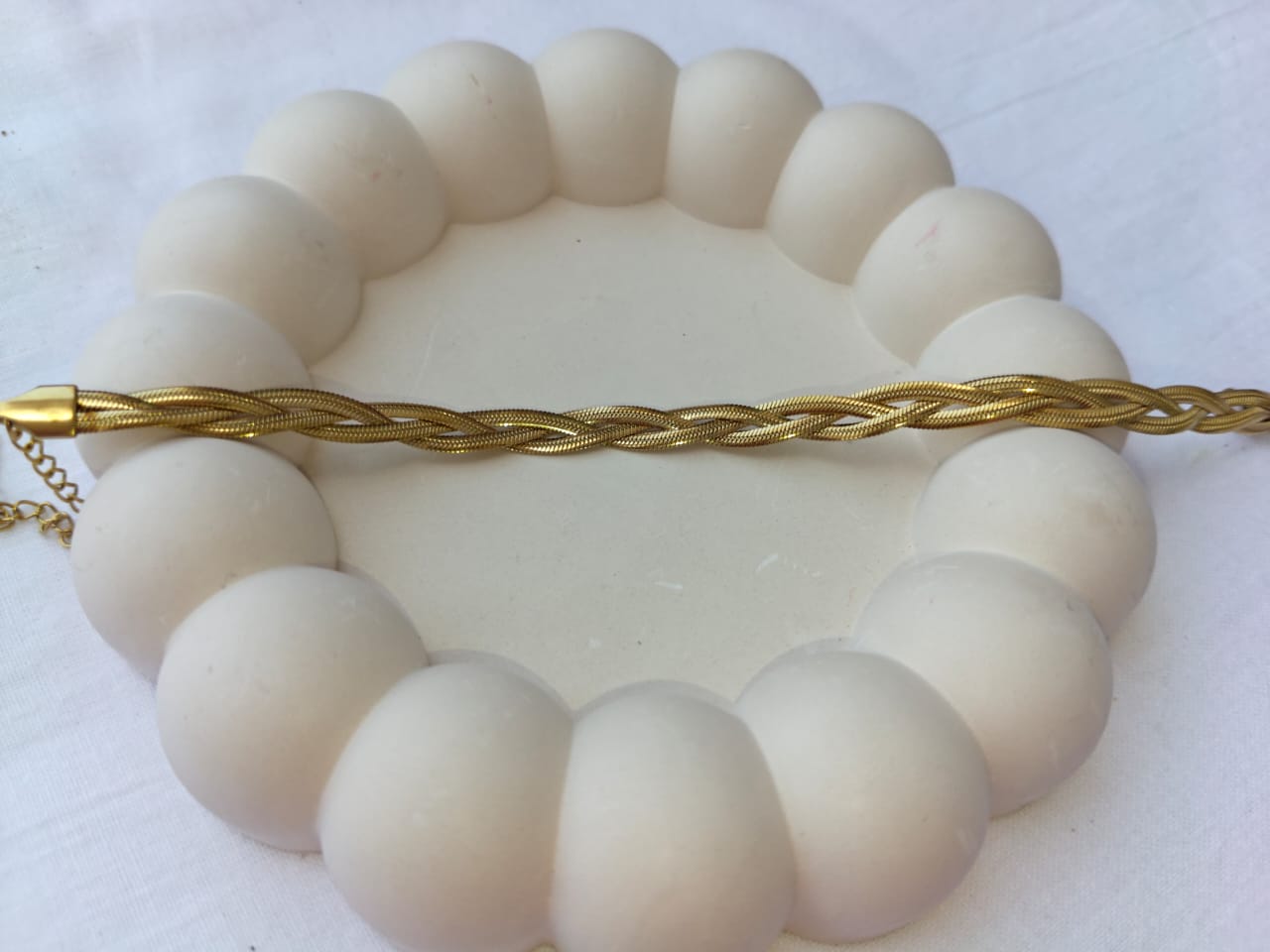 Elegant Braided Snake Chain Stainless Steel Bracelet (Gold Plated)